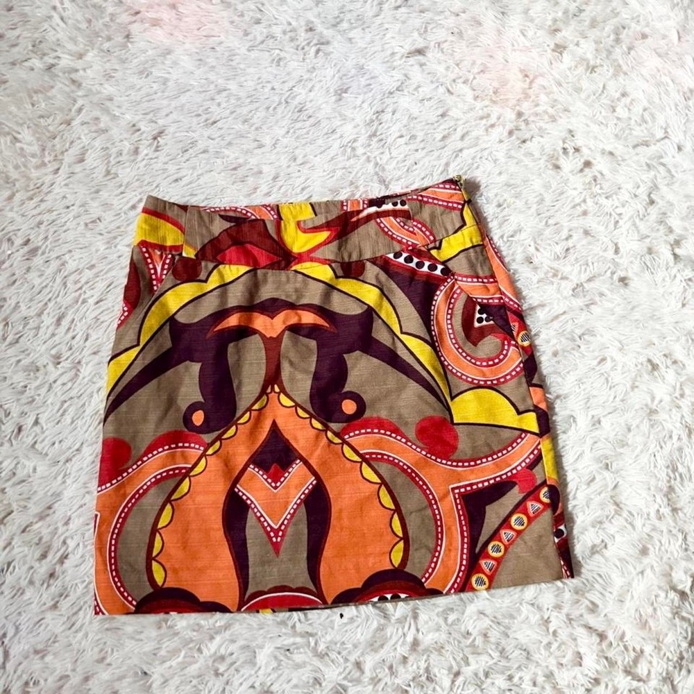 Retro Mod Hippie Geometric Groovy Art to Wear Mini Skirt Womens 6 Indie Colorful